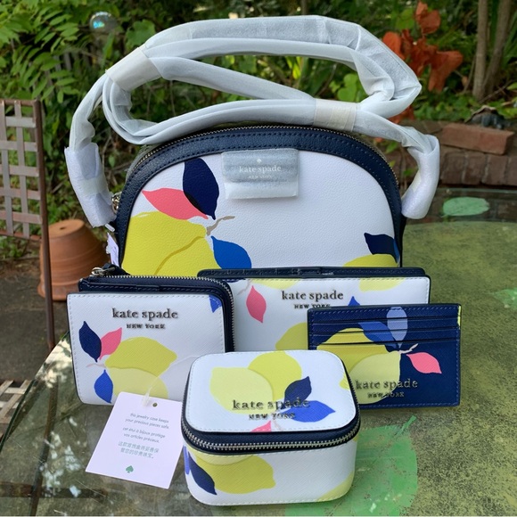 KATE SPADE Cameron Lemon Zest SMALL L-ZIP BIFOLD WALLET! I.D. Window Coord Set - Picture 7 of 7